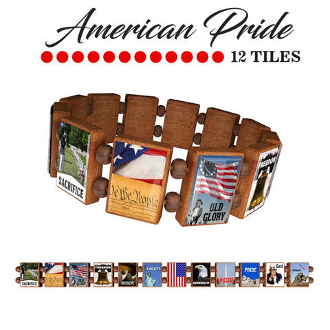 Sample - American Pride (12 tile) Bracelet-Wrist Story Products-Wrist Story Products