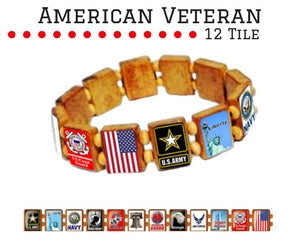Sample - American Veteran (12 tile) Bracelet-Wrist Story Products-Wrist Story Products