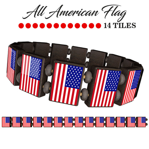 Sample - All American Flag (14 tile) Bracelet-Wrist Story Products-Wrist Story Products