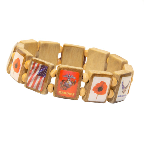 Poppy Remembrance (12 tile) - Fundraising Bracelet-Wrist Story Products-100 Pack-Wrist Story Products
