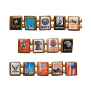 American Veteran (AV 14 tile) - Fundraising Bracelet-Wrist Story Products-100 Pack-Dark Wood-Wrist Story Products