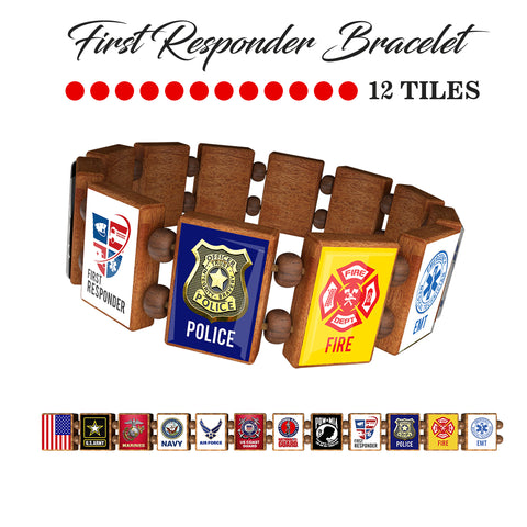 Sample - First Responders (12 tile) Bracelet-Wrist Story Products-Wrist Story Products