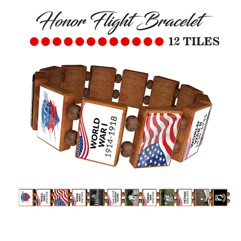 Sample - Honor Flight (12 tile) Bracelet-Wrist Story Products-Wrist Story Products
