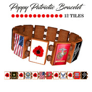 Sample - Poppy Remembrance (12 tile) Bracelet-Wrist Story Products-Wrist Story Products