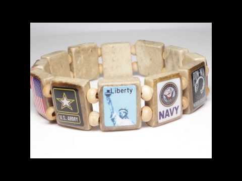 Sample - American Veteran (12 tile) Bracelet